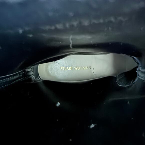 Stuart Weitzman Power Booties 75 in Black Suede Size 10.5 - Picture 10 of 10